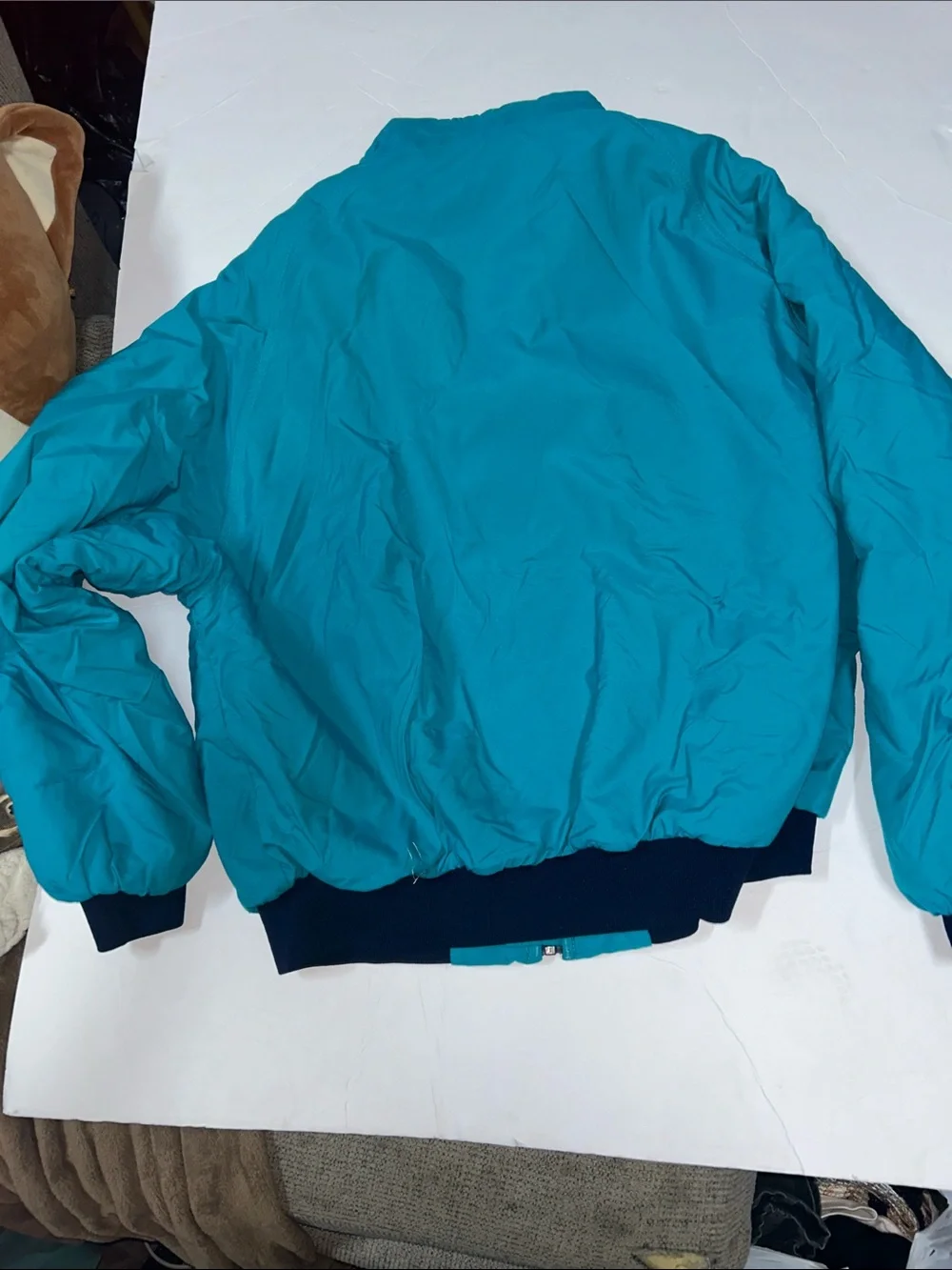 Unisex Swingster Polar Adult Teal Puffer Jacket with Navy Trim - Outdoor Classic